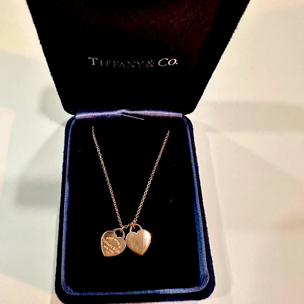 Tiffany & Co. Double Heart Tag Rose gold pendant